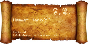 Hammer Markó névjegykártya